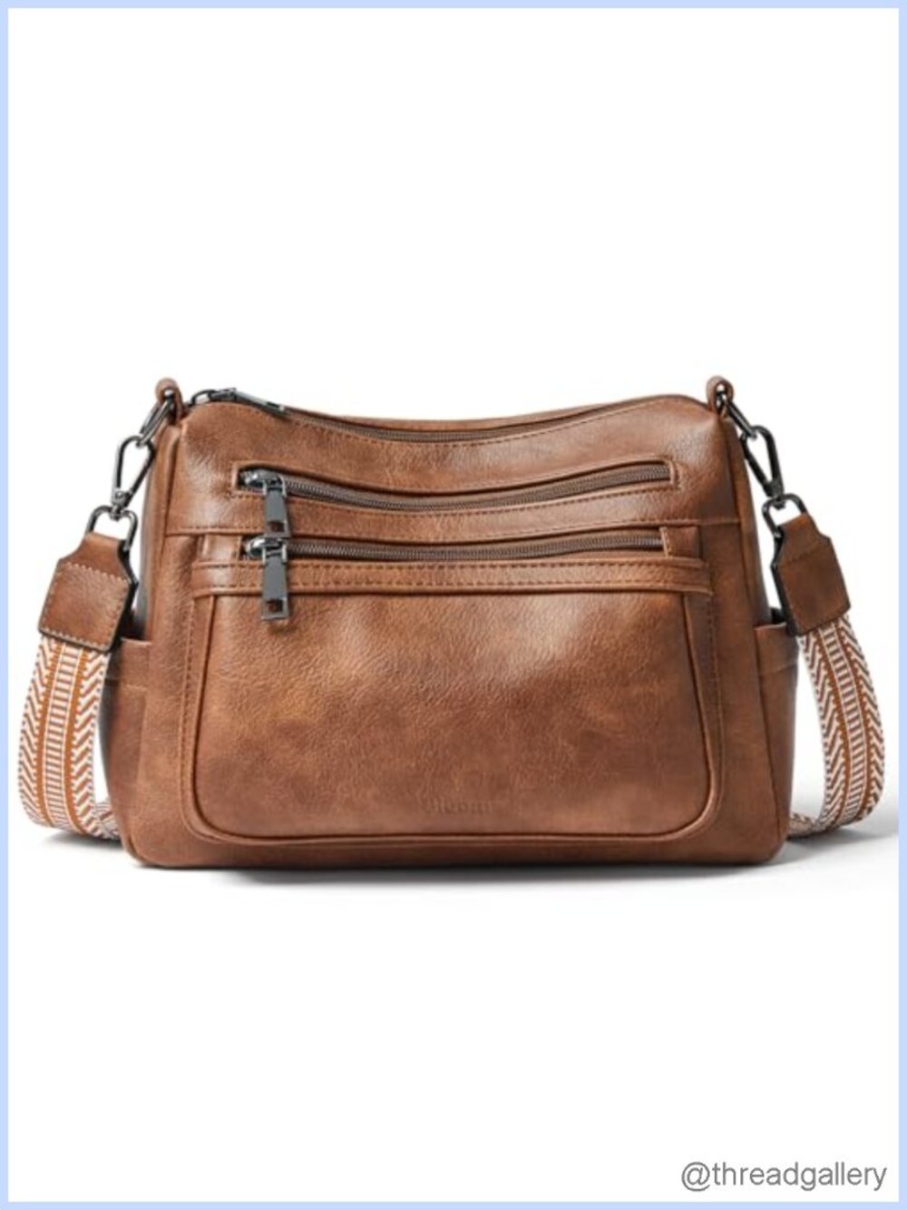 Faux Leather Crossbody Bag Medium Large Lightweight Sling Purse Adjustable Strap